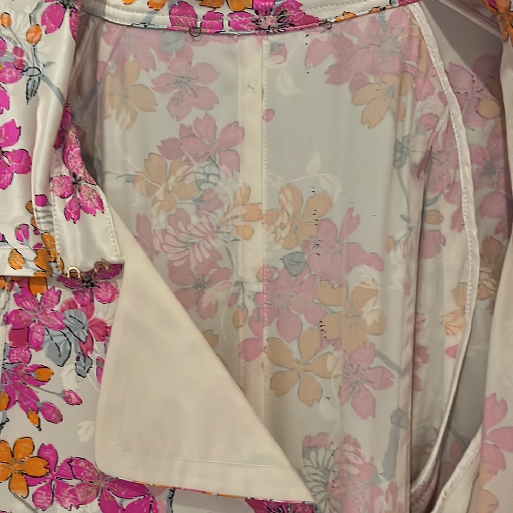 Roberto Cavalli Silk Floral Double Breasted Belted Blazer/top Size 40 IT - Picture 16 of 17